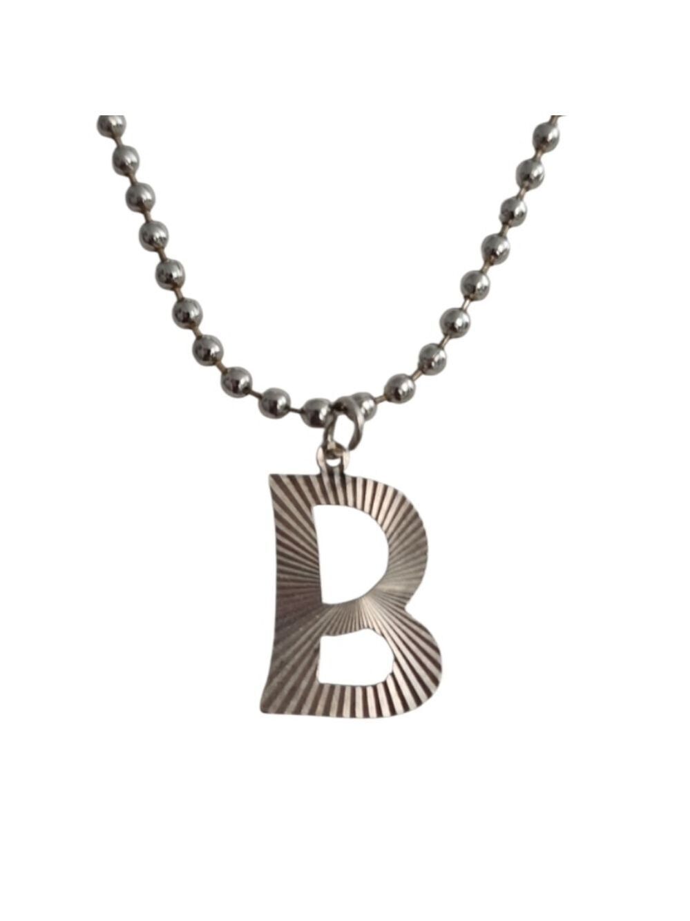 Silver Initial B Necklace